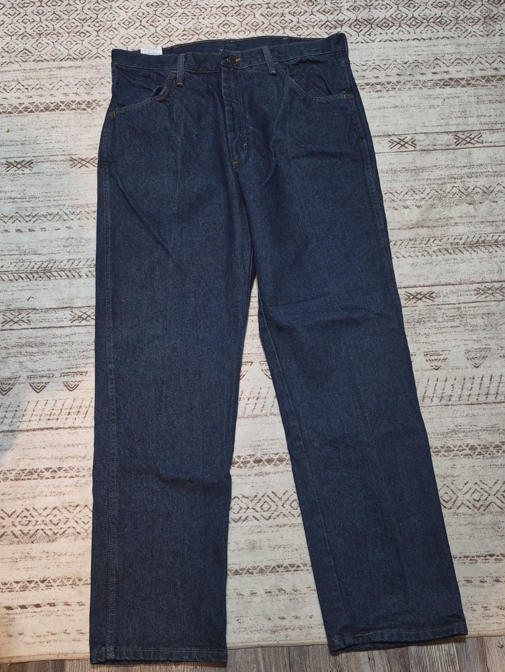 Rustler Men's Dark Blue Relaxed Straight Jeans